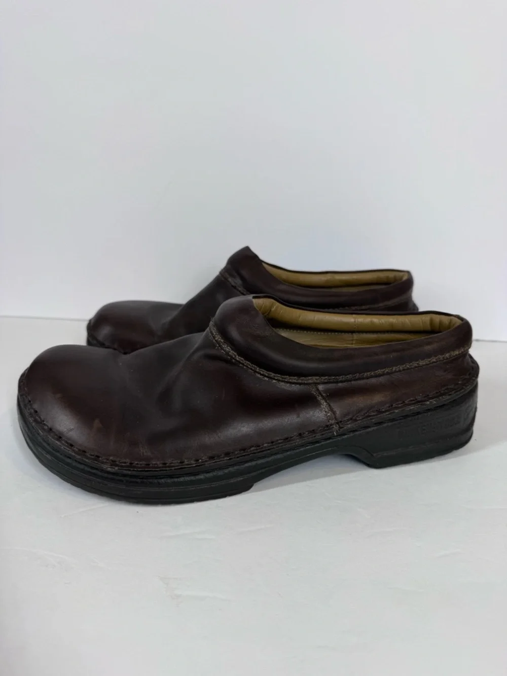 Footprints by Birkenstock Ashby Brown Leather Clog Mule EU 43 US M 10 Minimalist - Picture 6 of 12